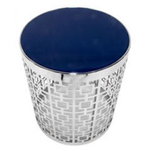 Jonathan Adler Nixon Blue White End Table chrome patterned lattice silver.jpg